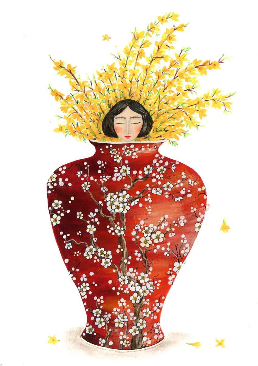 Red Vase, 30x40cm
