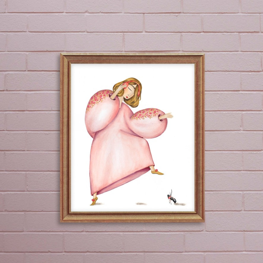 Lady and her pet Ant, Saddness. Dancing (586)