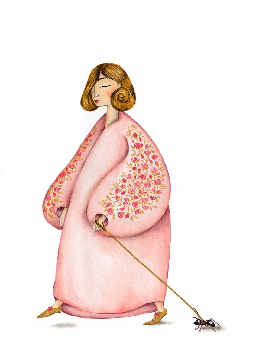 Lady and her pet Ant. Walking (598)