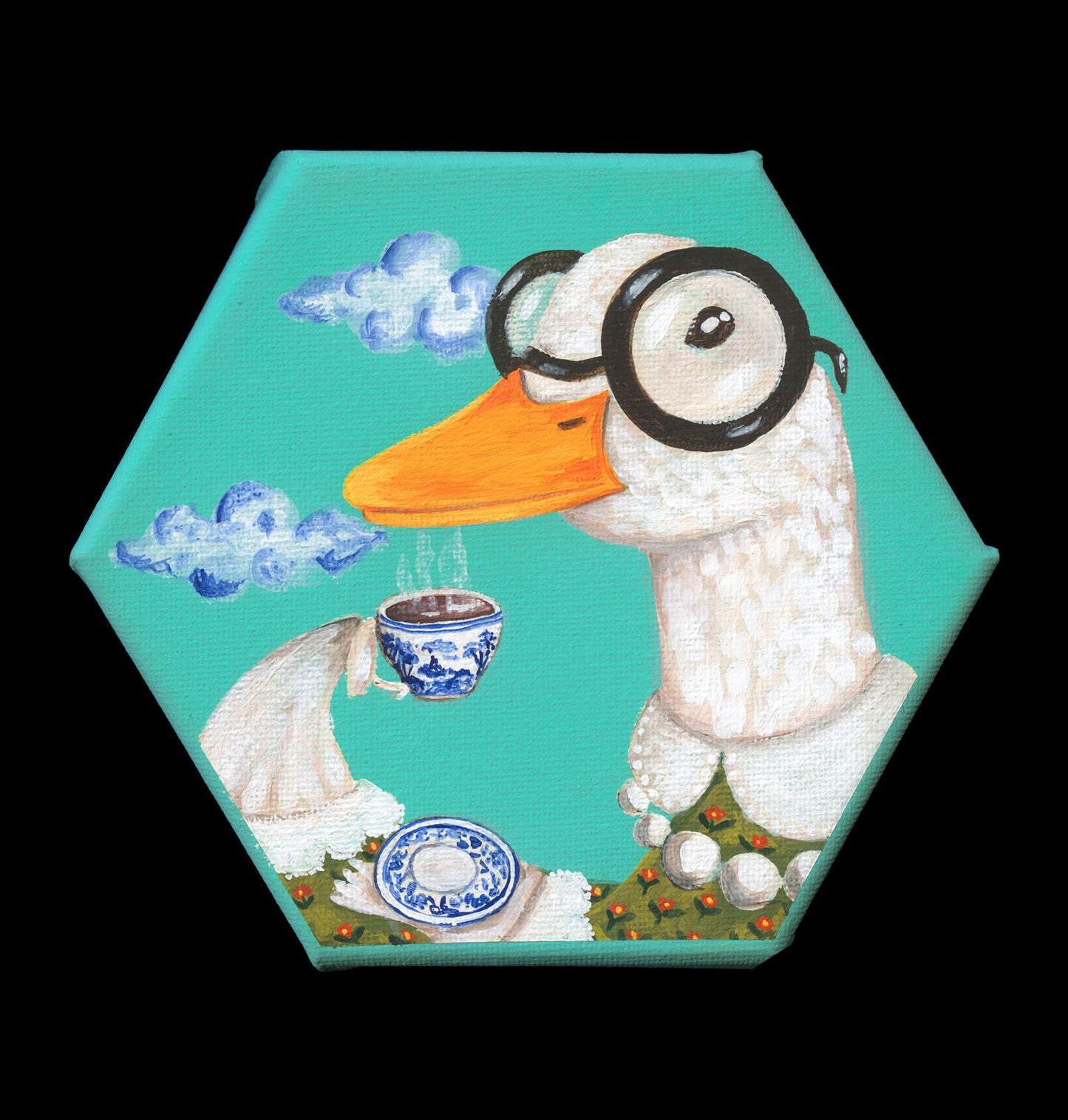Goose drinking tea (1)