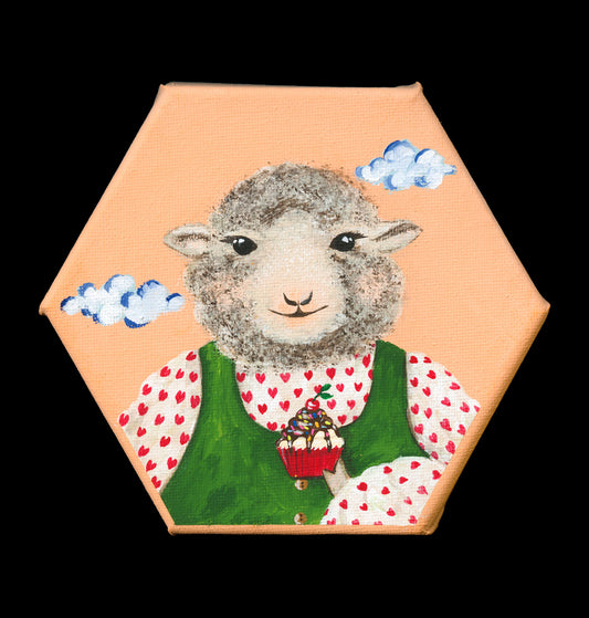 Sheep eating a cupcake (4)